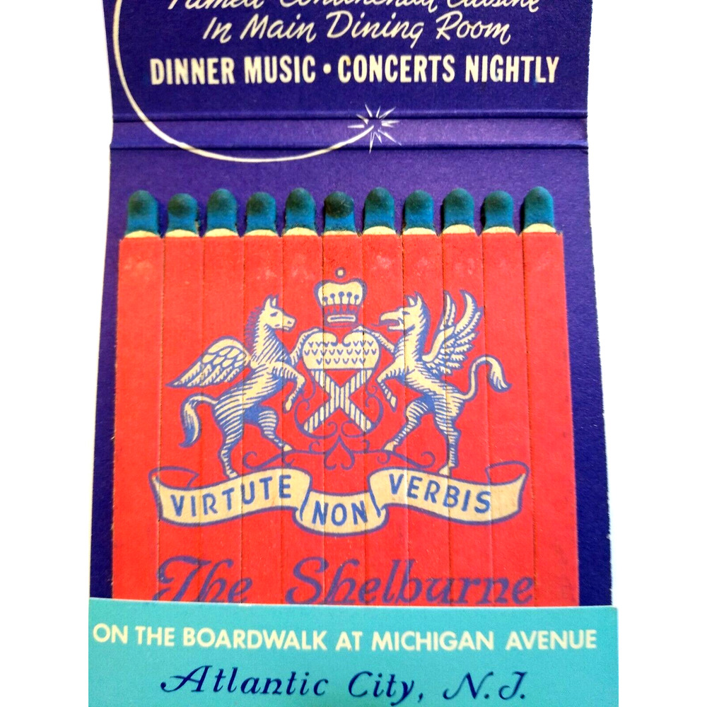 Hotel Shelburne Feature Matchbook Atlantic City Vintage NOS Unused 2 Full Packs